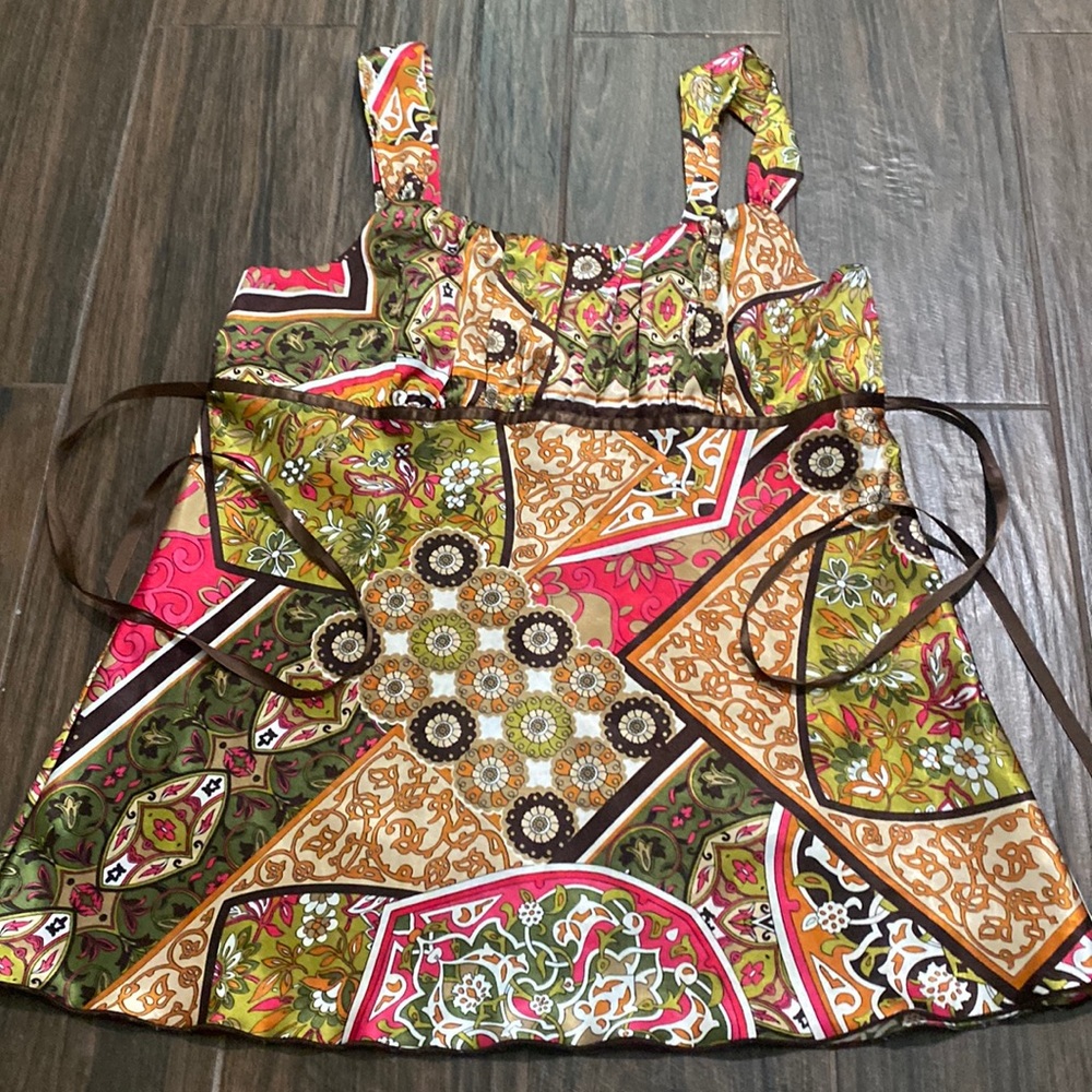 Vintage BWear paisley scarf style sleeveless blouse